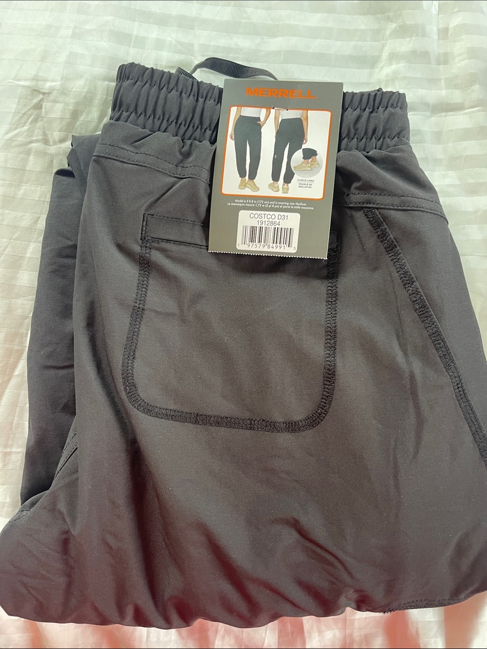 Merrell Black Elastic Waist Outdoor Pull-On Pants
